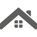 House icon with roof and window.